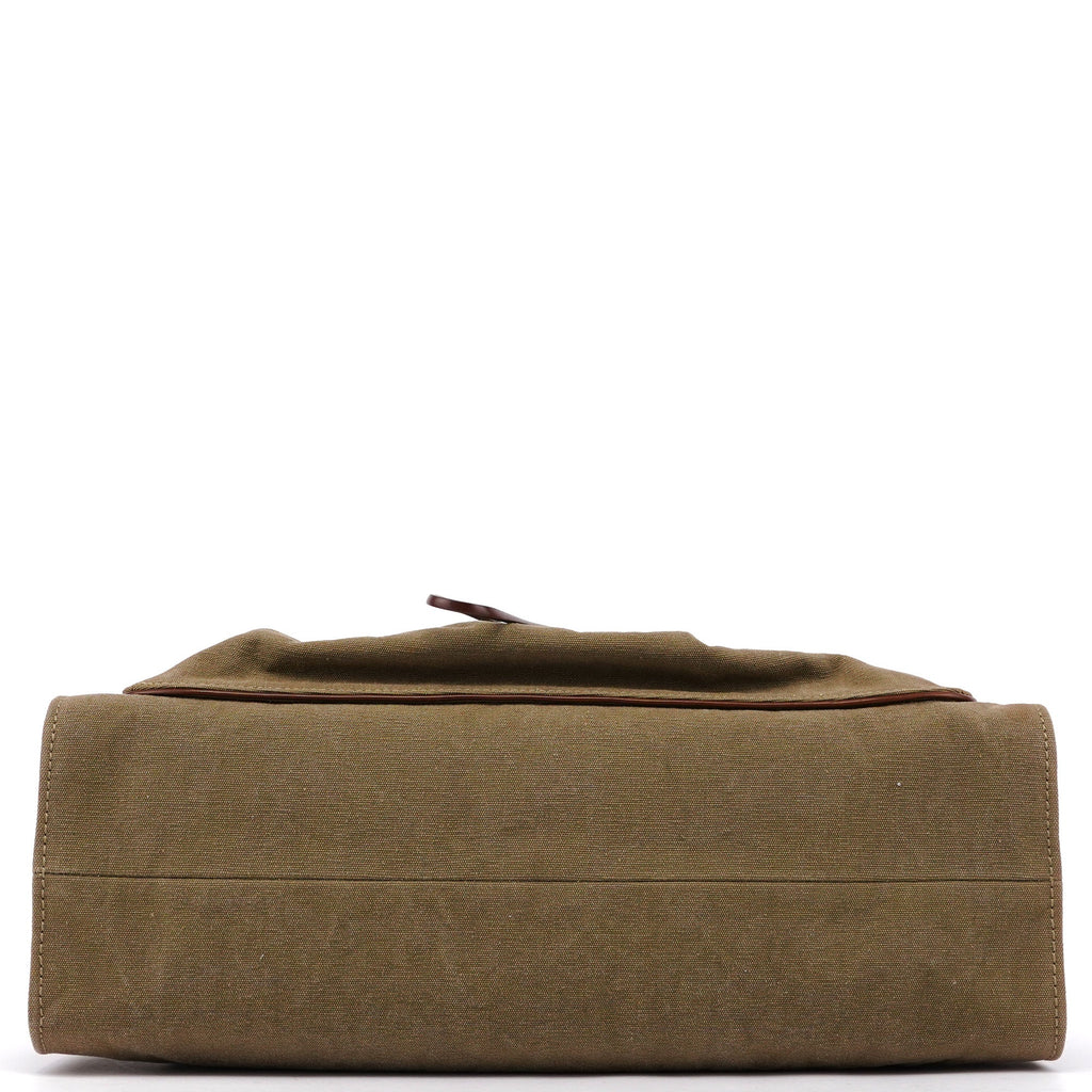 109138 Beige Canvas Bamboo Dual Handle Bag