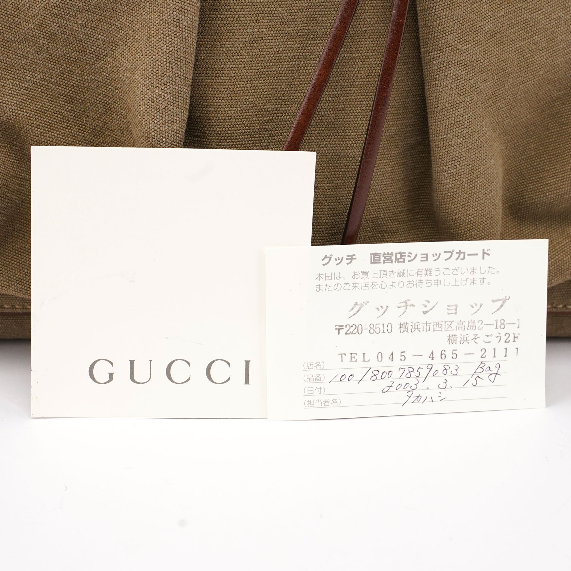 109138 Beige Canvas Bamboo Dual Handle Bag