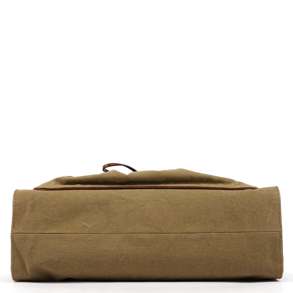 109138 Beige Canvas Bamboo Tote Bag