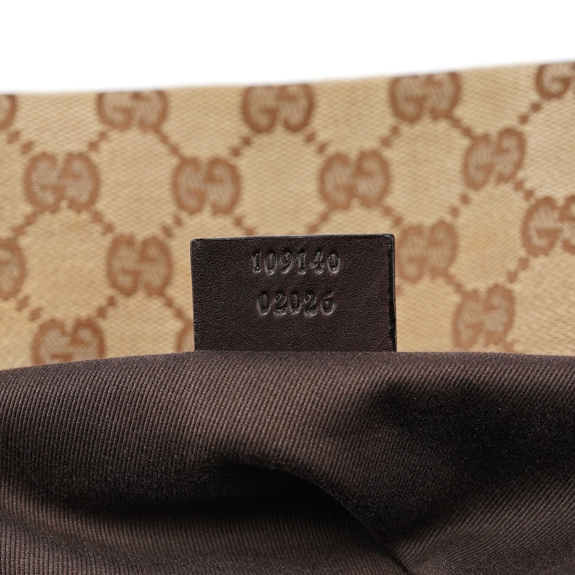 109140 Beige GG Leather Woven Handle Tote Bag