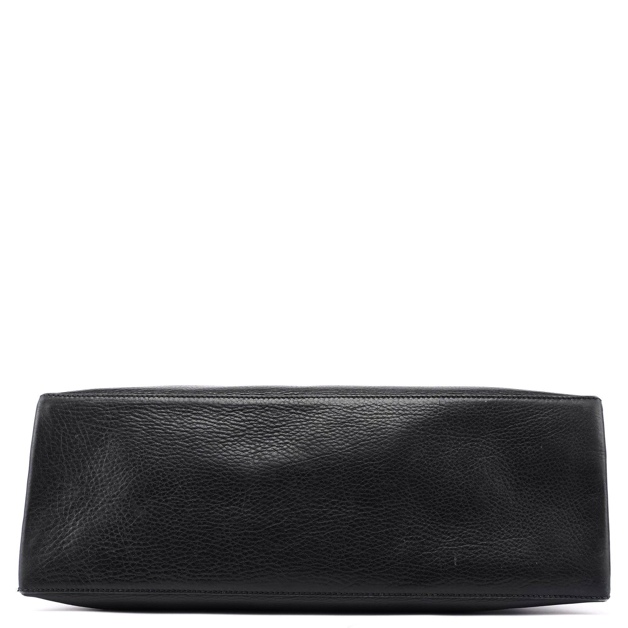 110177 Black Calfskin Knot Handle Bag