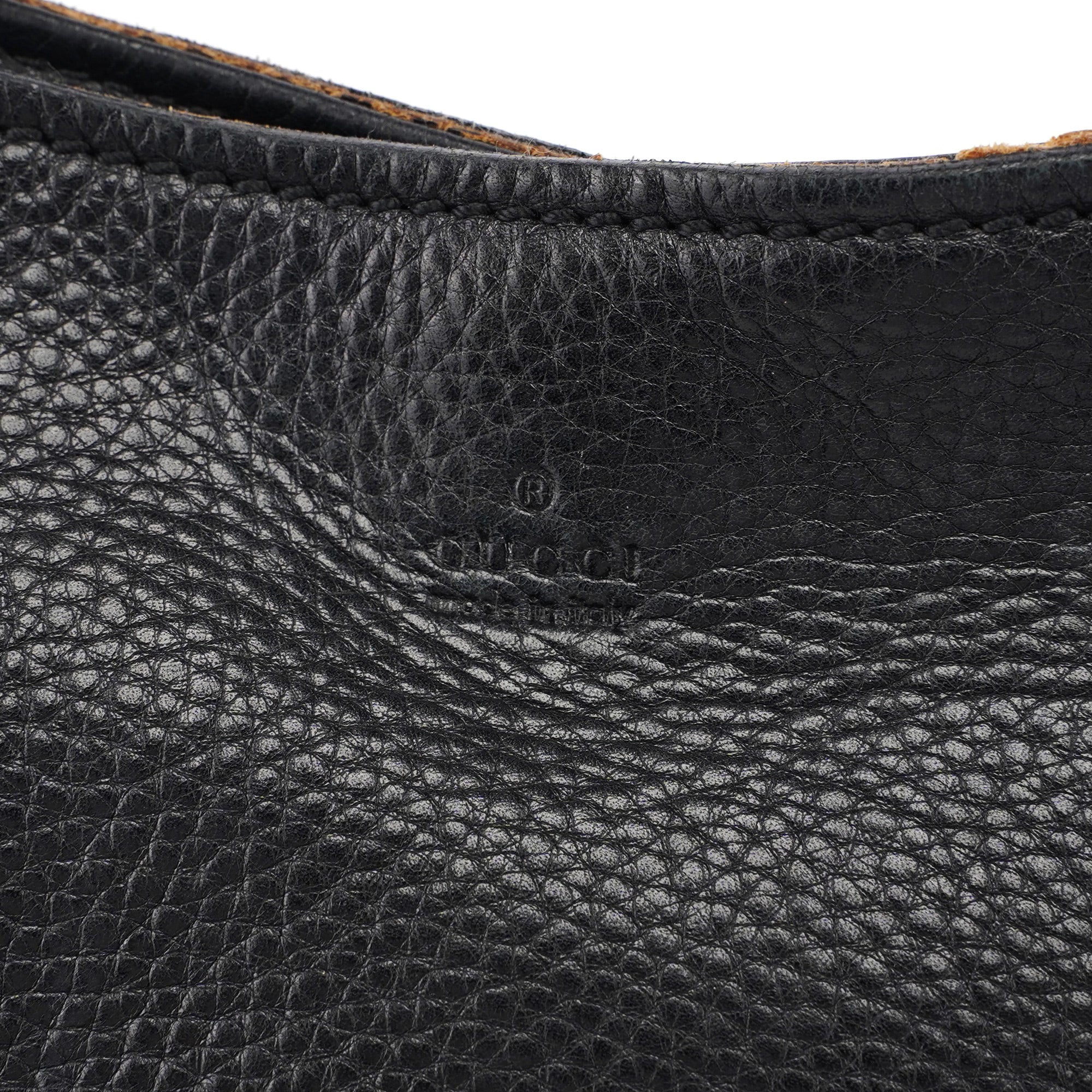 110177 Black Calfskin Knot Handle Bag