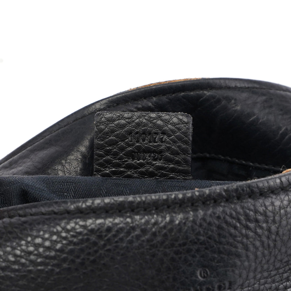 110177 Black Calfskin Knot Handle Bag