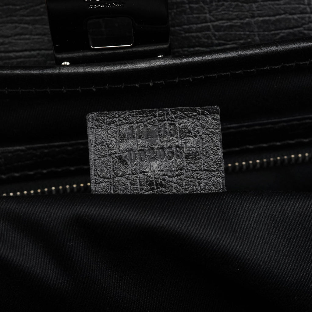 111713 Black GG Bamboo Bullet Lock Bag