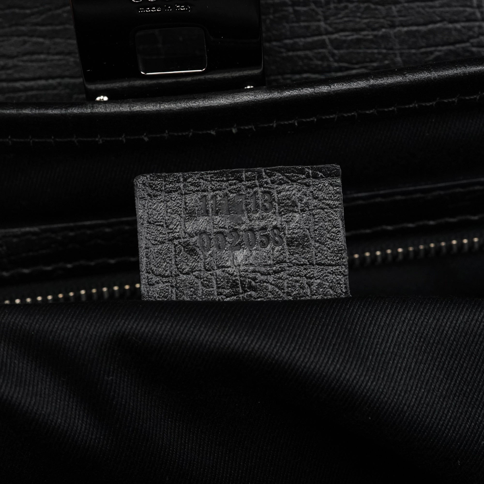 111713 Black GG Bamboo Bullet Lock Bag