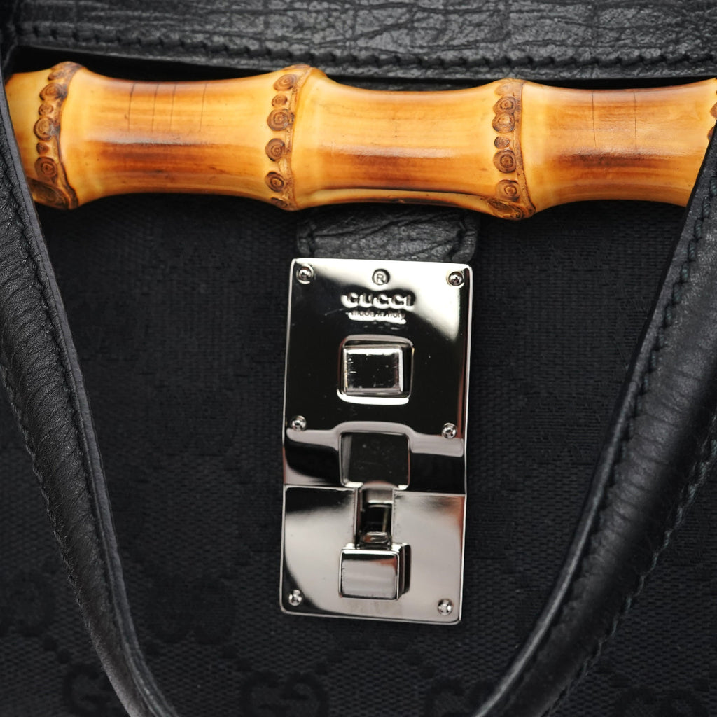 111713 Black GG Bamboo Bullet Lock Bag