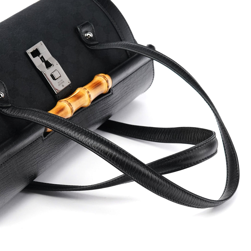 111713 Black GG Bamboo Bullet Lock Bag