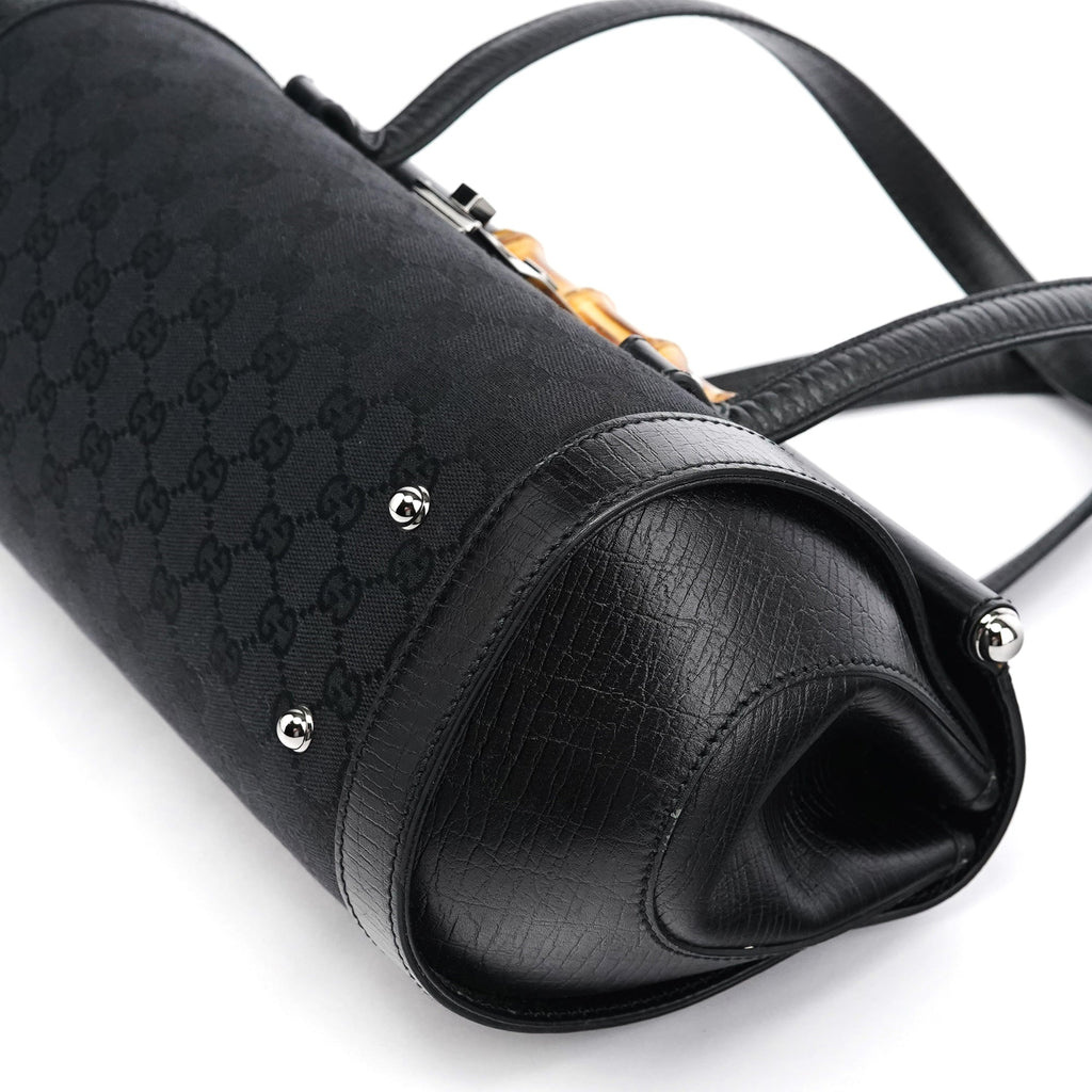 111713 Black GG Bamboo Bullet Lock Bag