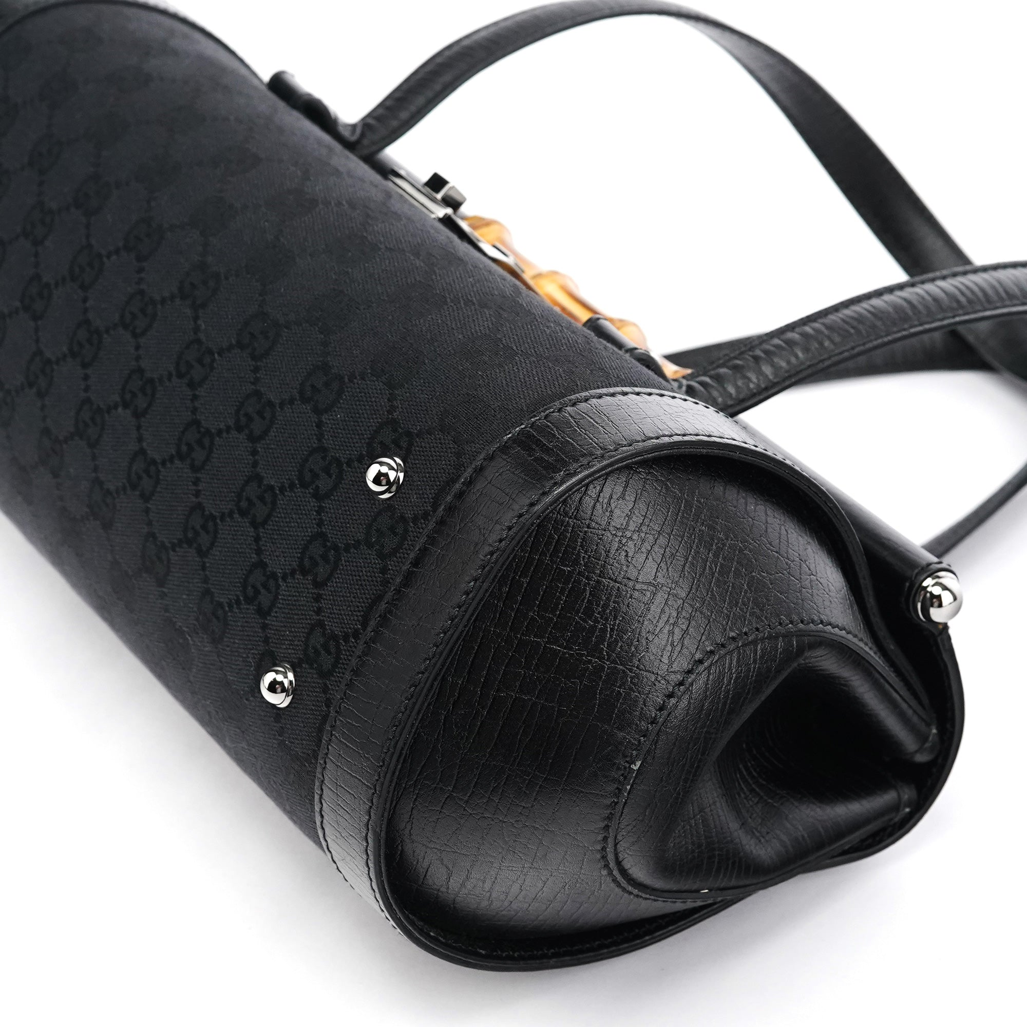 111713 Black GG Bamboo Bullet Lock Bag