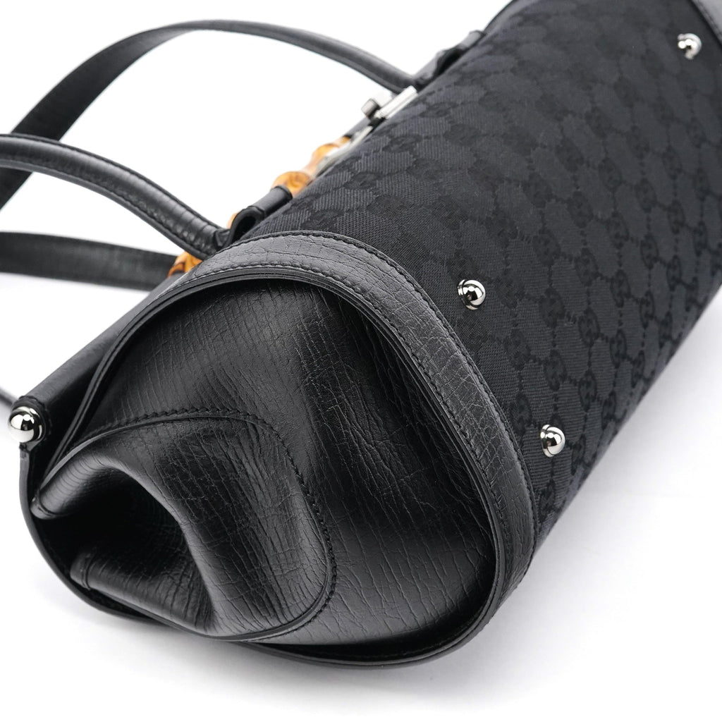 111713 Black GG Bamboo Bullet Lock Bag