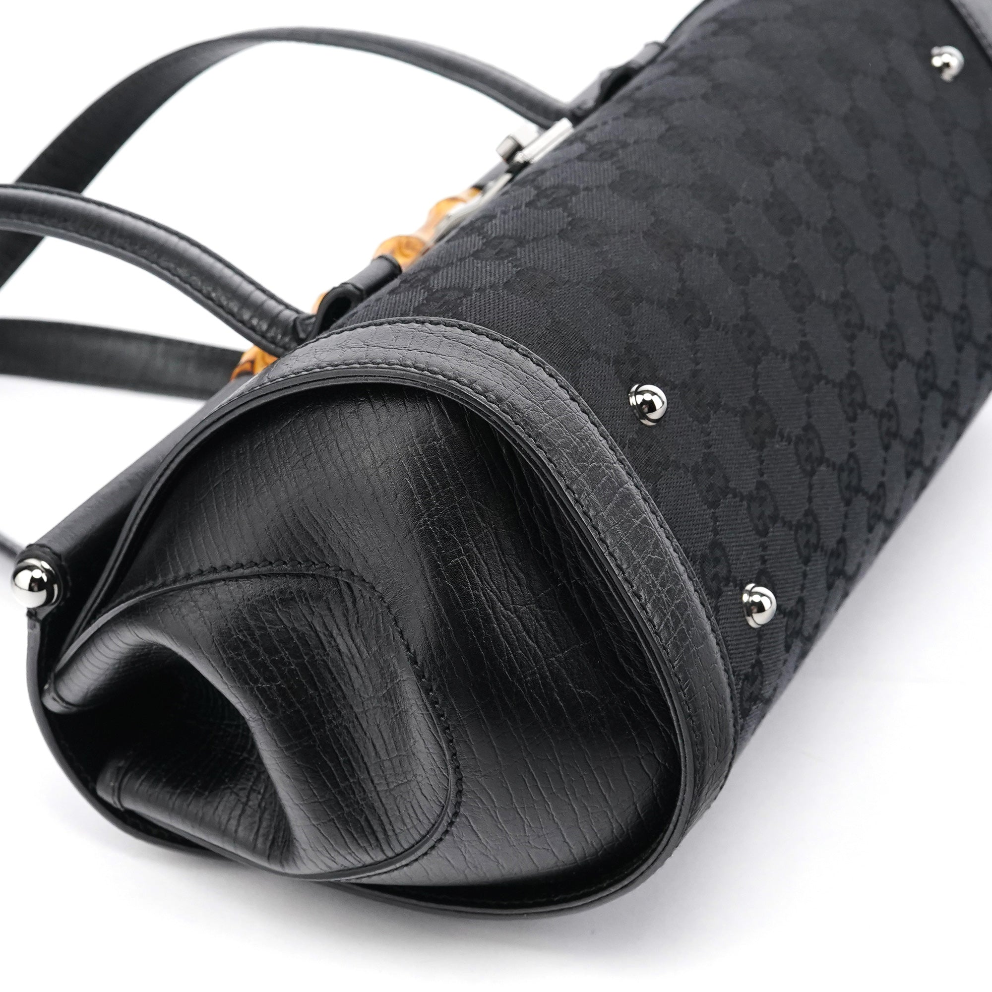 111713 Black GG Bamboo Bullet Lock Bag