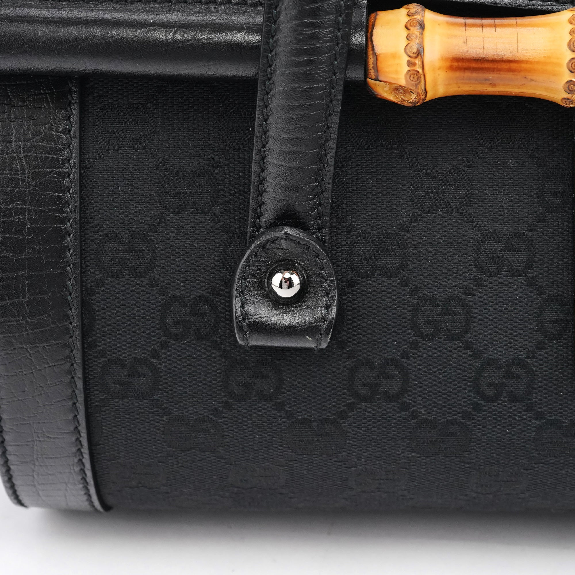 111713 Black GG Bamboo Bullet Lock Bag