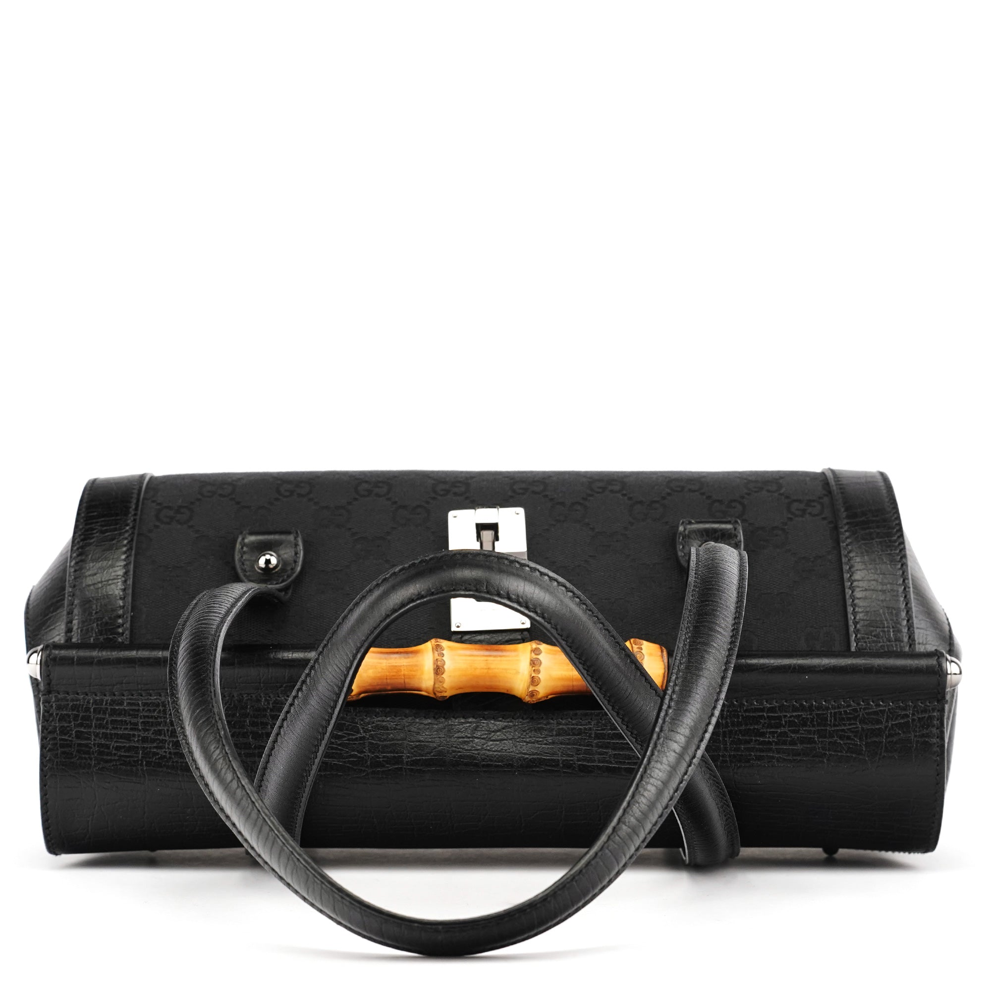 111713 Black GG Bamboo Bullet Lock Bag