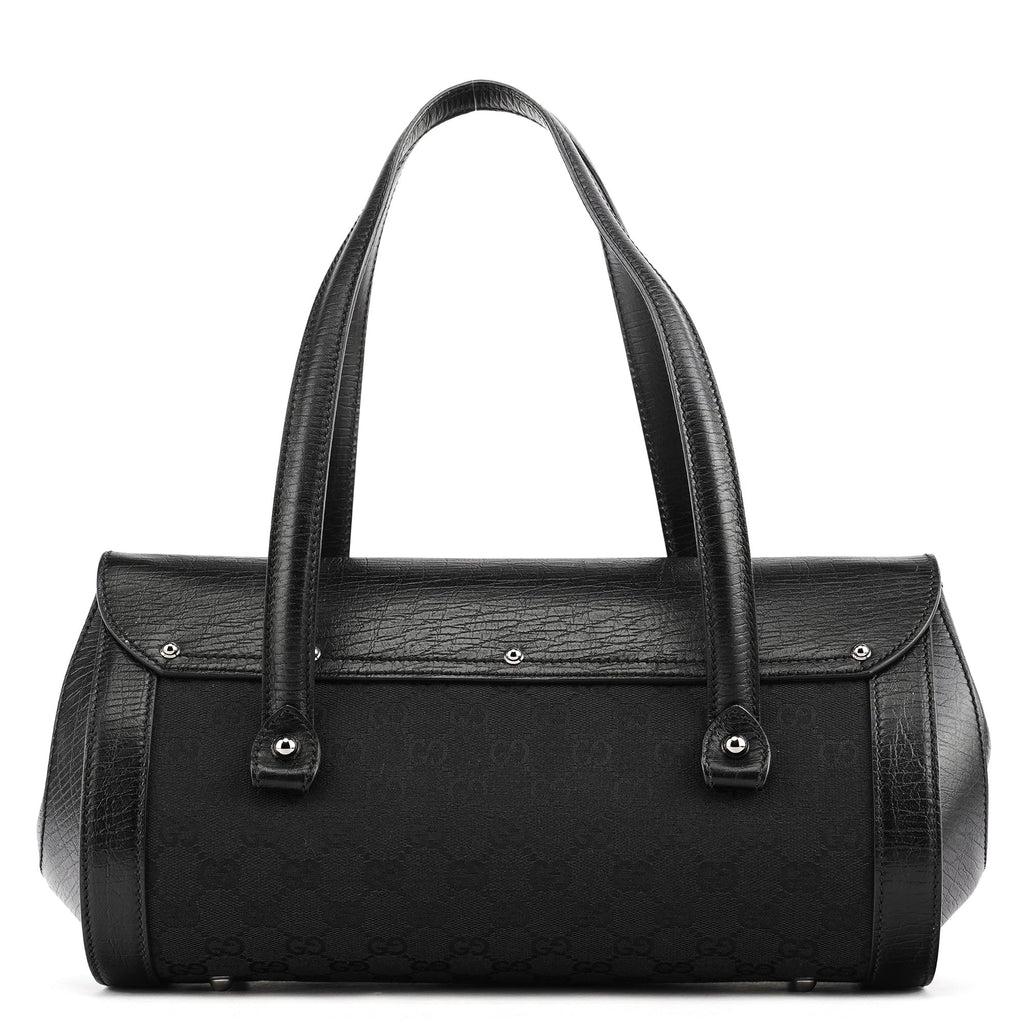 111713 Black GG Bamboo Bullet Lock Bag