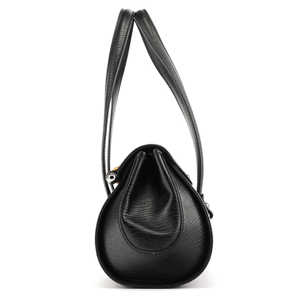 111713 Black GG Bamboo Bullet Lock Bag