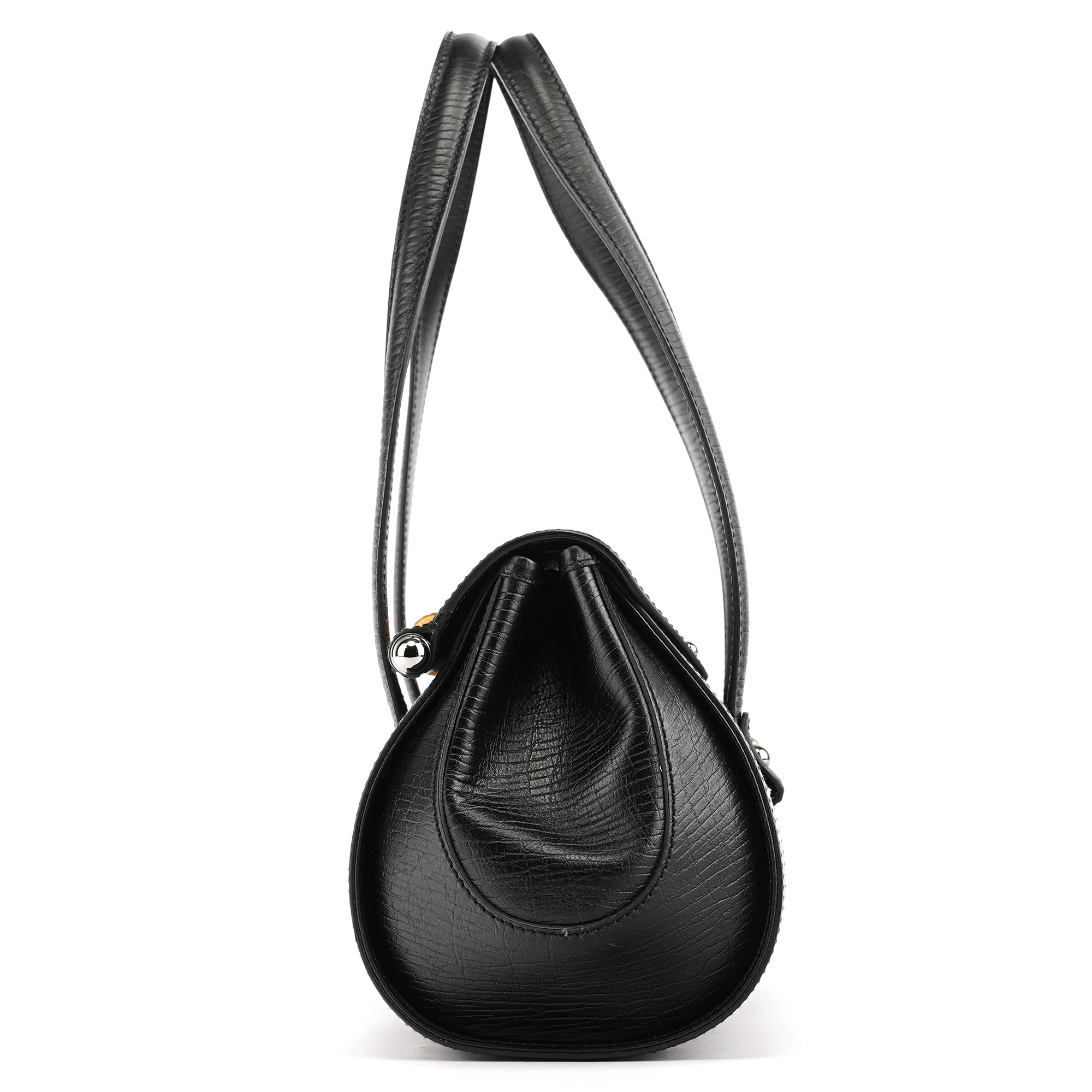 111713 Black GG Bamboo Bullet Lock Bag