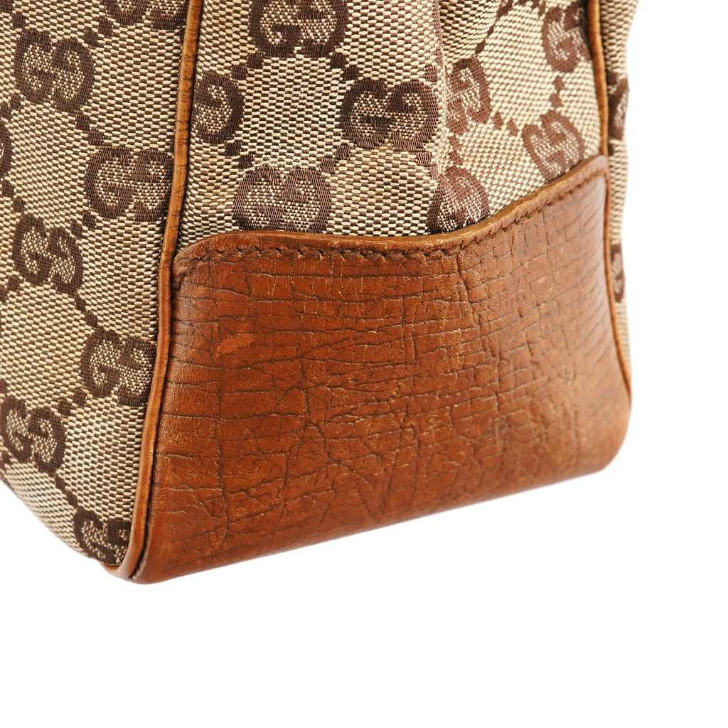 112526 Beige Brown GG Bamboo Tote Bag