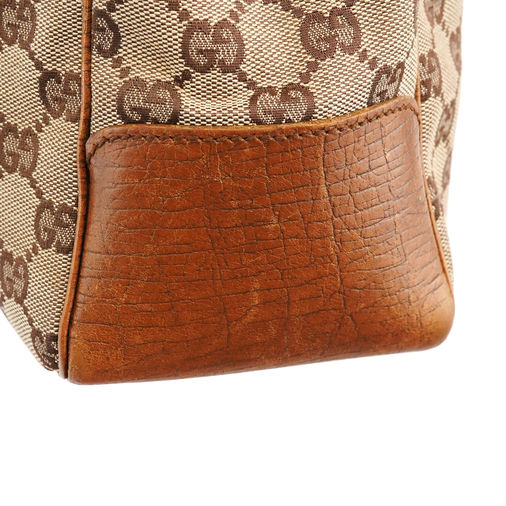 112526 Beige Brown GG Bamboo Tote Bag