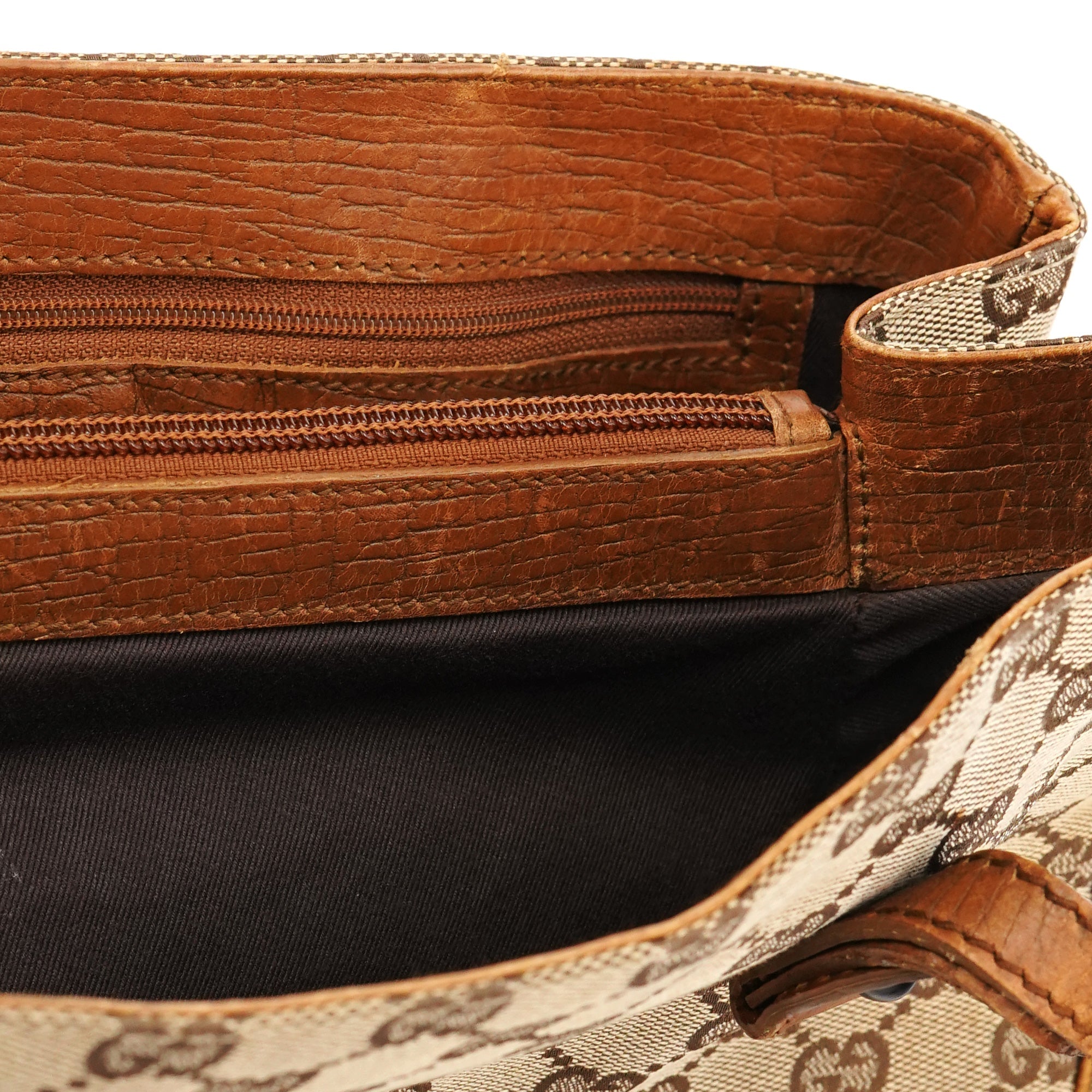 112526 Beige Brown GG Bamboo Tote Bag