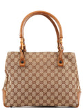 112526 Beige Brown GG Bamboo Tote Bag