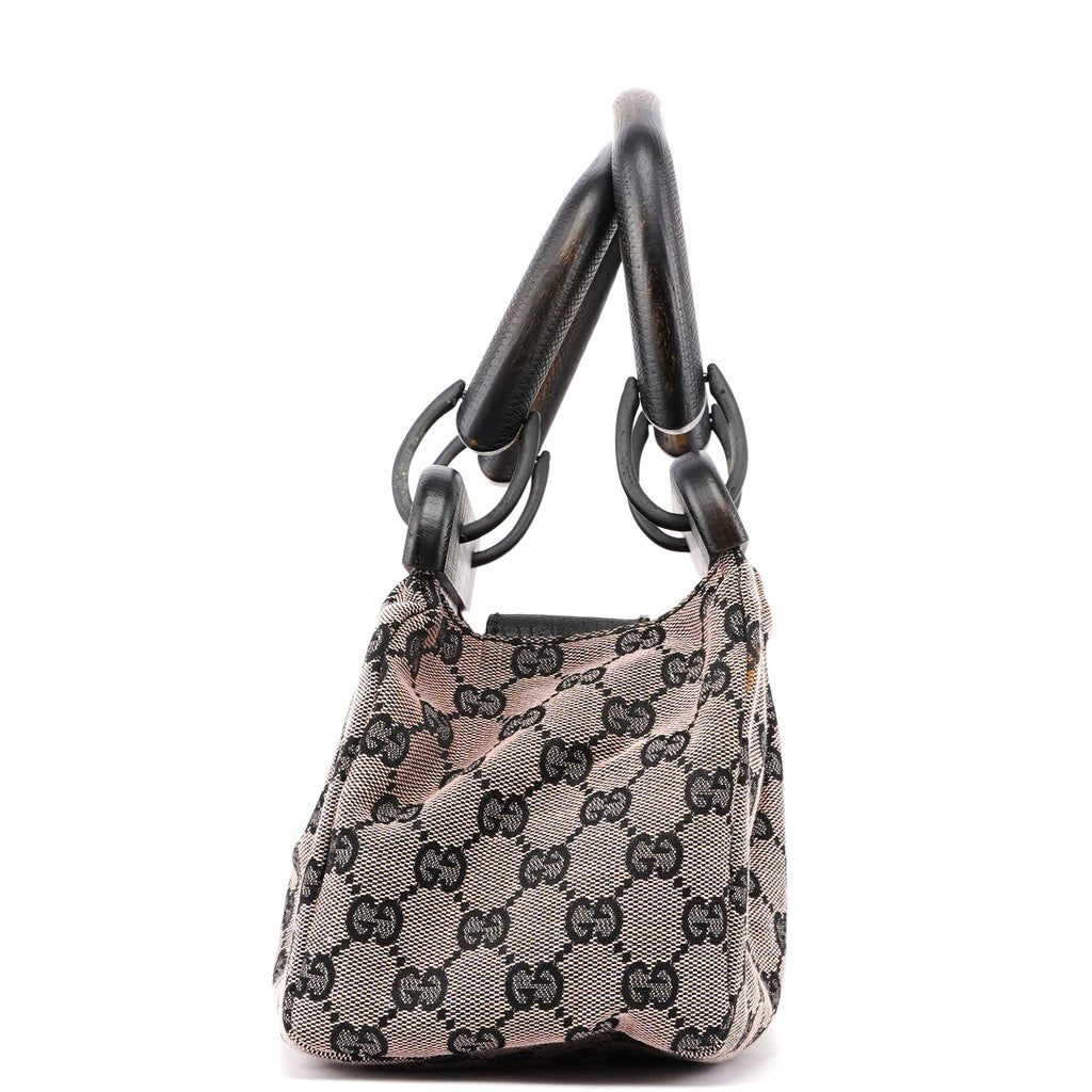 112683 Beige GG Wood Handle Bag