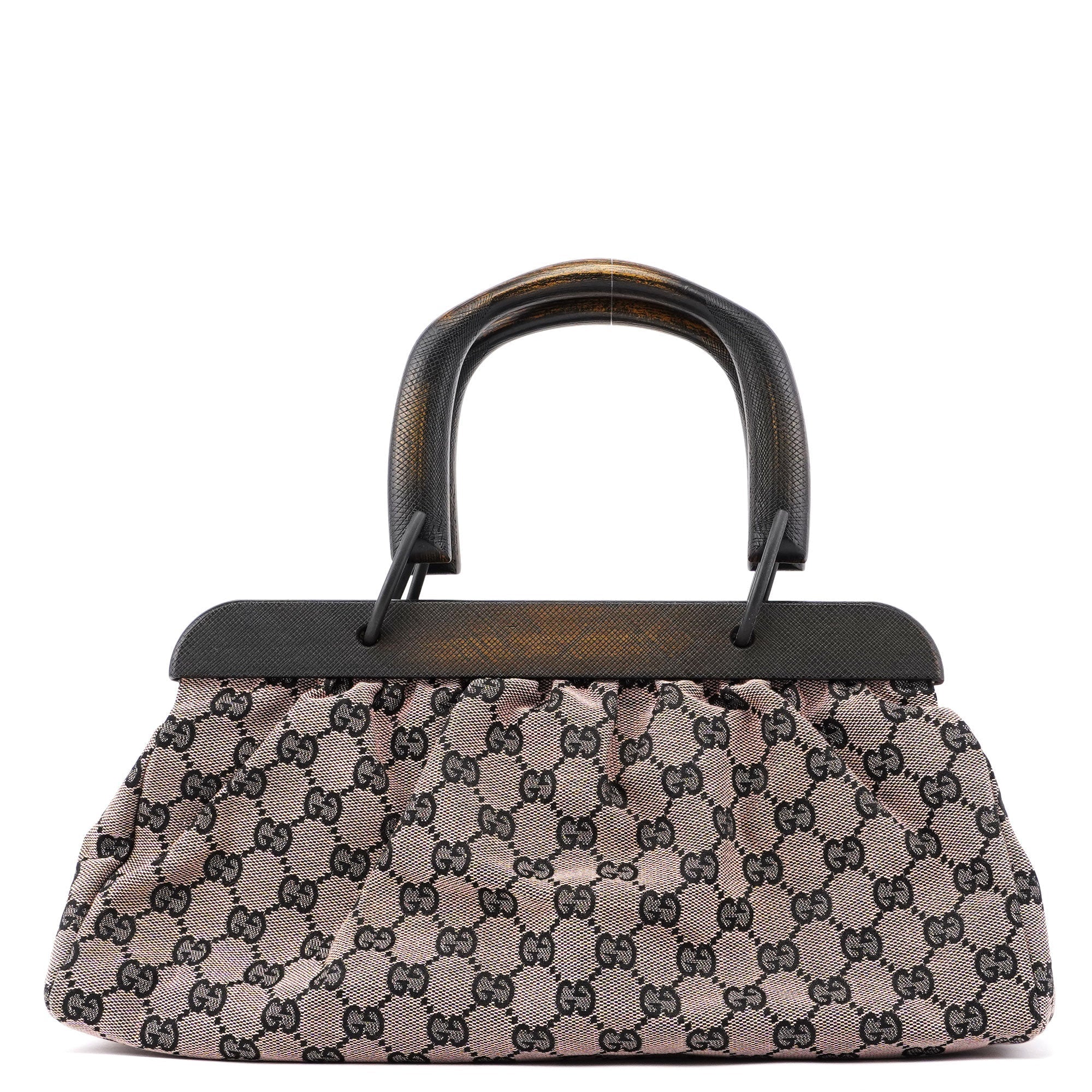 112683 Beige GG Wood Handle Bag