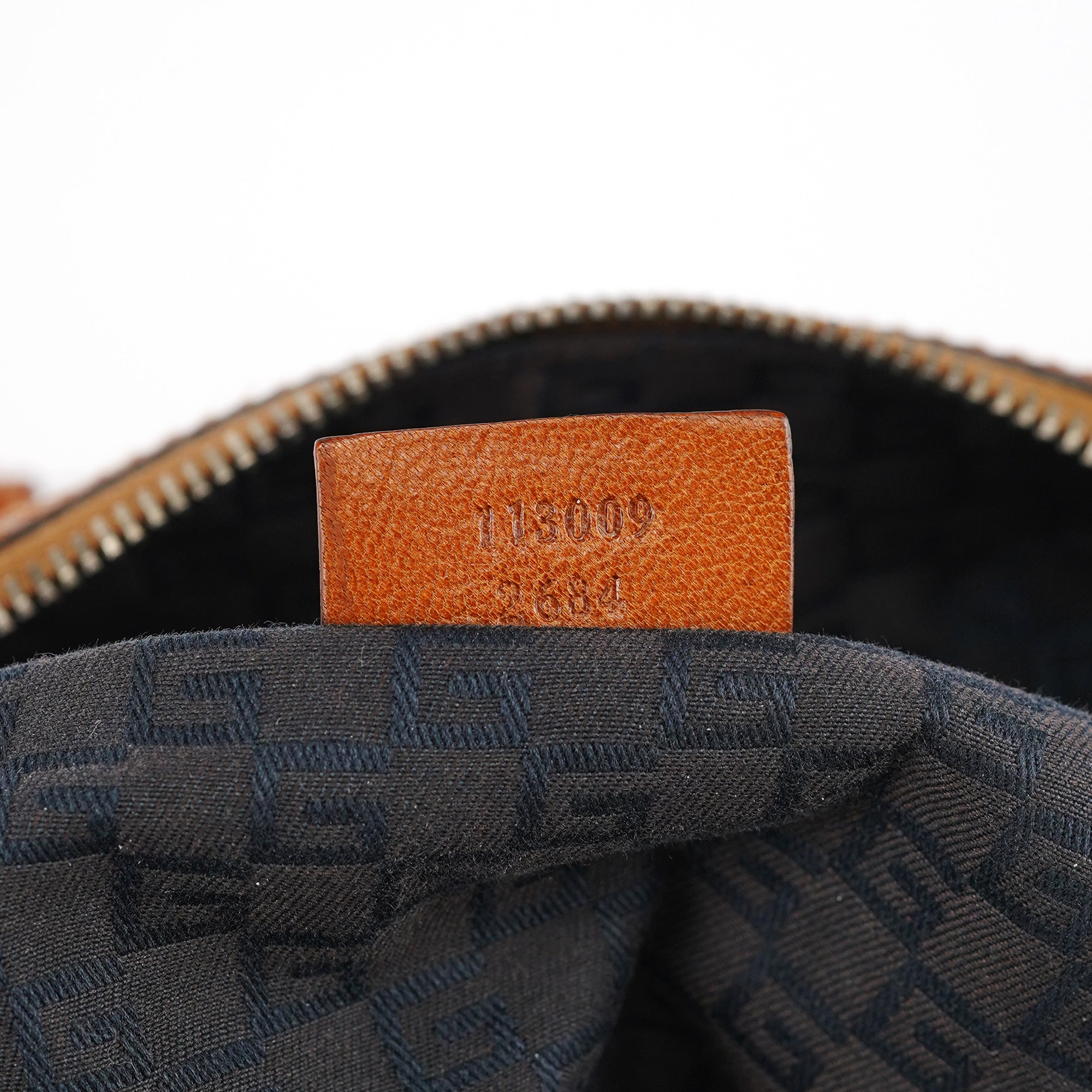 113009 Brown Leather Bowling Bag