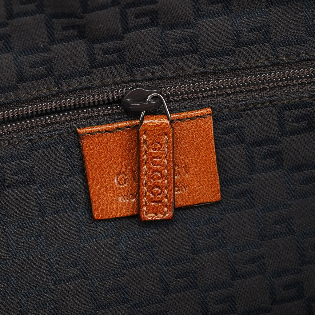 113009 Brown Leather Bowling Bag
