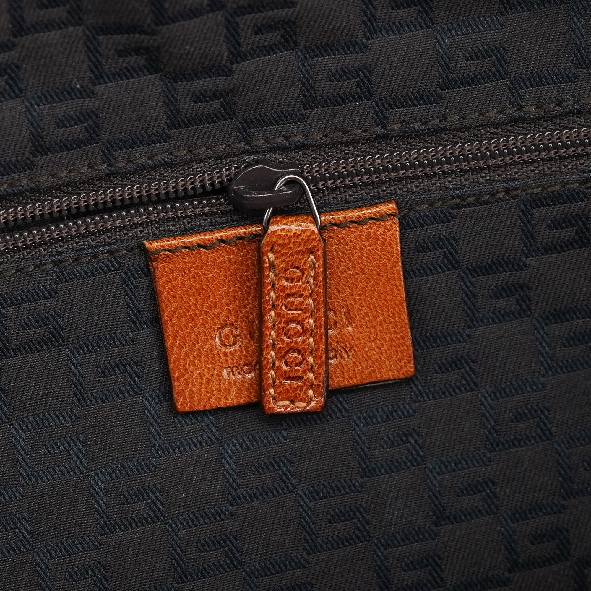 113009 Brown Leather Bowling Bag