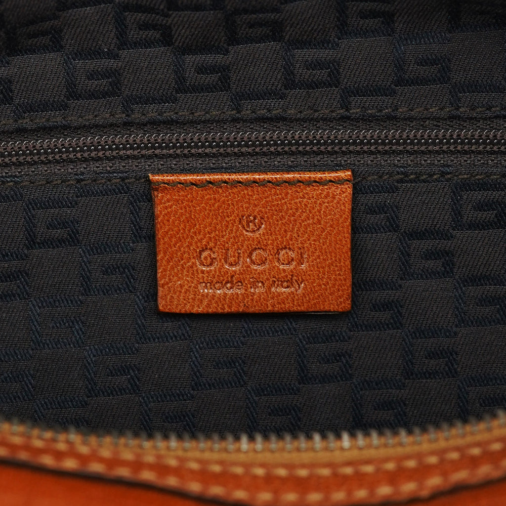 113009 Brown Leather Bowling Bag