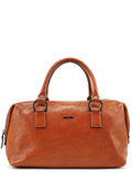 113009 Brown Leather Bowling Bag