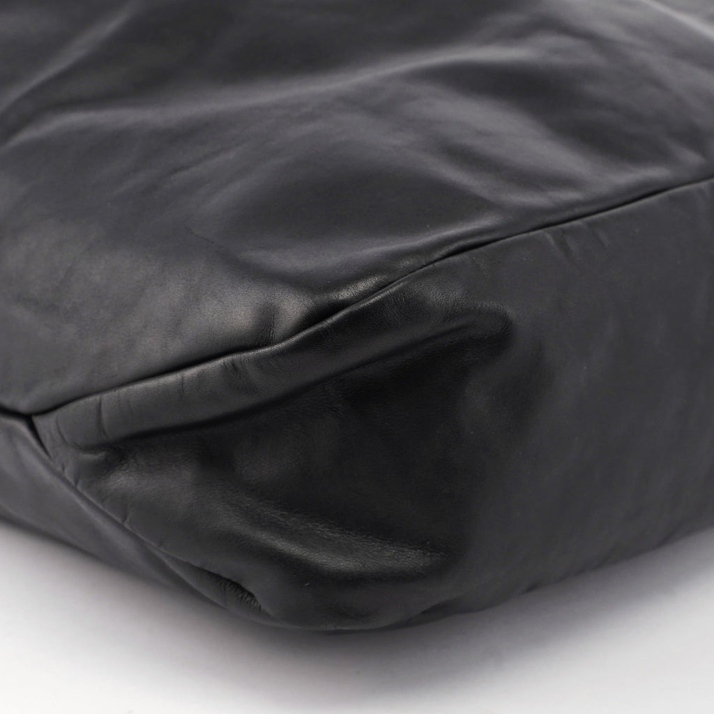 114900 Large Black Calfskin Horsebit Bag