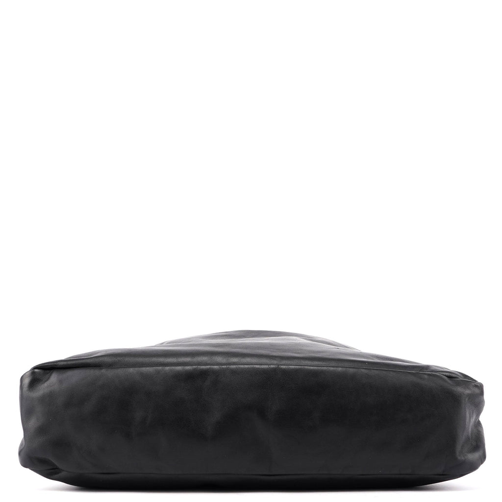 114900 Large Black Calfskin Horsebit Bag
