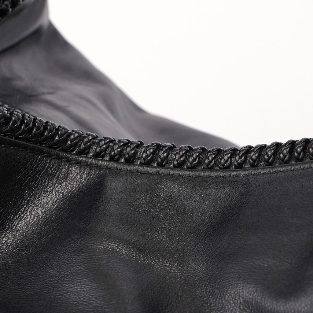 114900 Large Black Calfskin Horsebit Bag