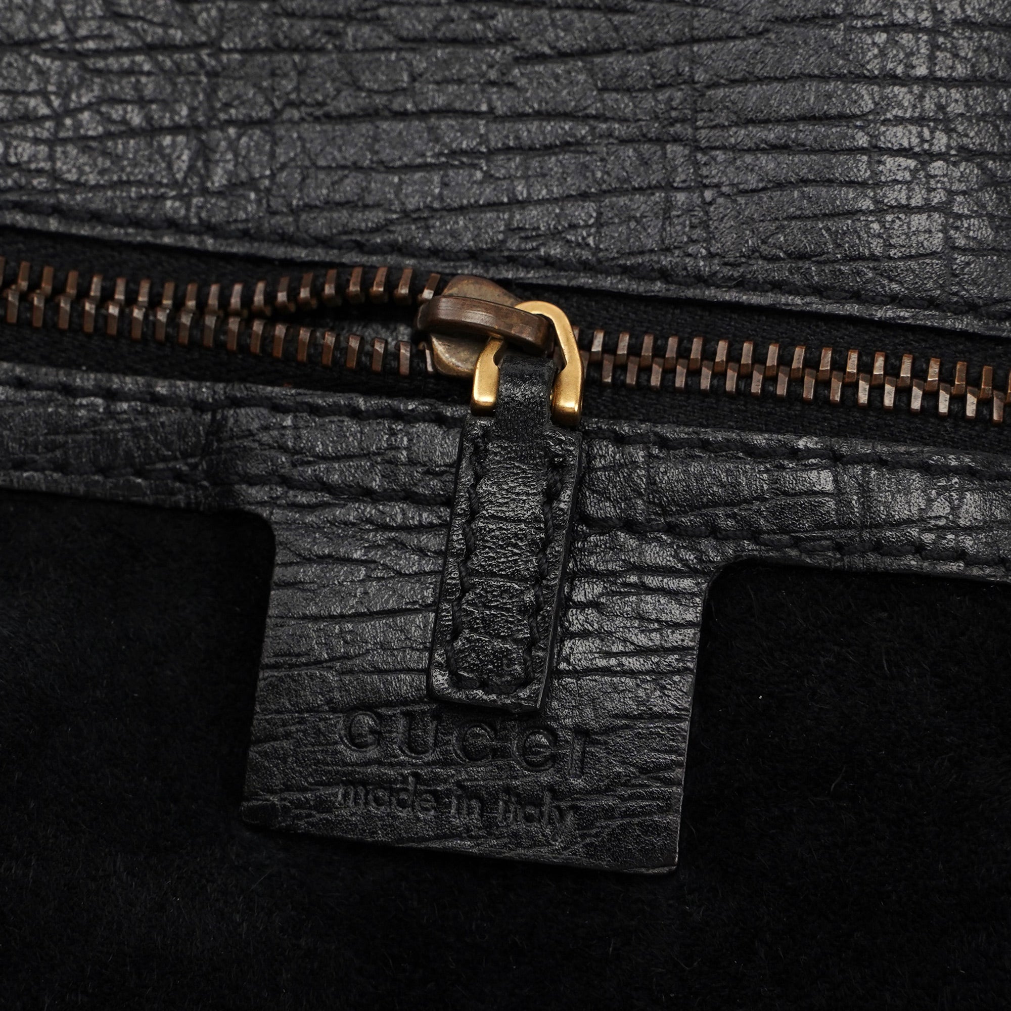 114900 Large Black Calfskin Horsebit Bag