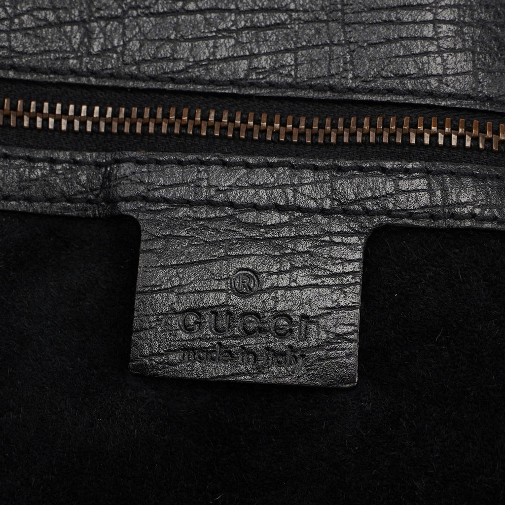 114900 Large Black Calfskin Horsebit Bag