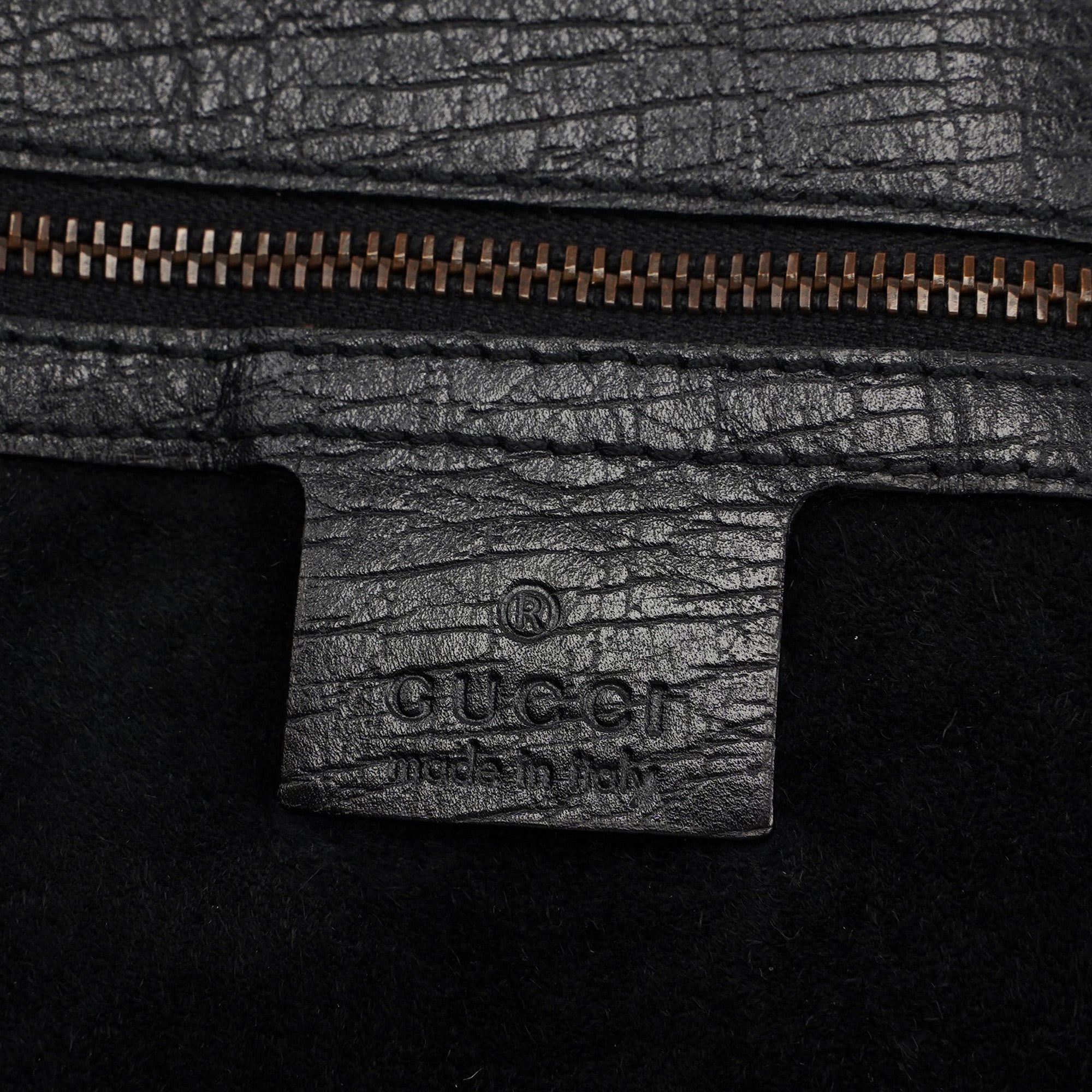 114900 Large Black Calfskin Horsebit Bag