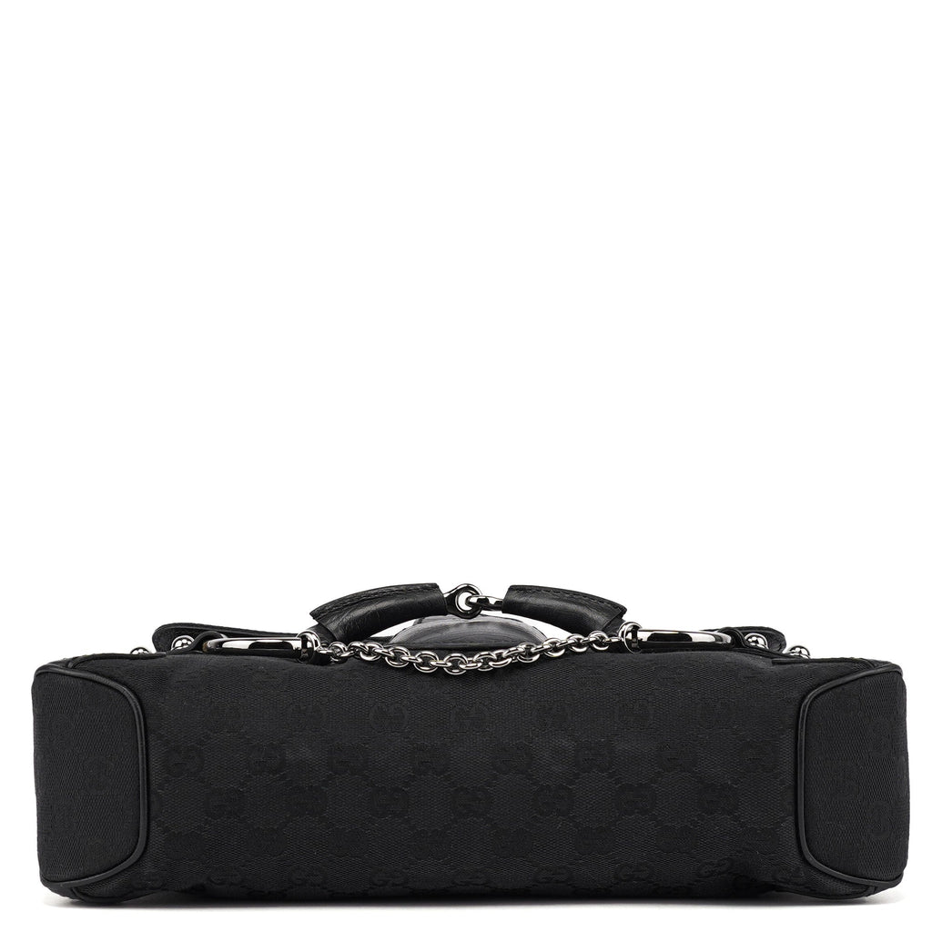 114915 Black GG Horsebit Shoulder Bag