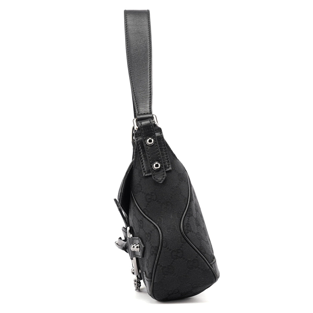114915 Black GG Horsebit Shoulder Bag