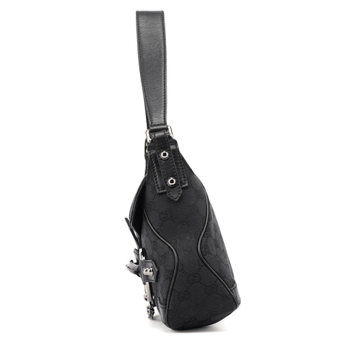 114915 Black GG Horsebit Shoulder Bag
