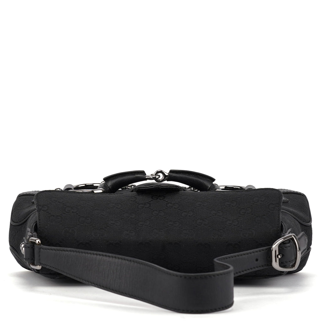 114915 Black GG Horsebit Shoulder Bag