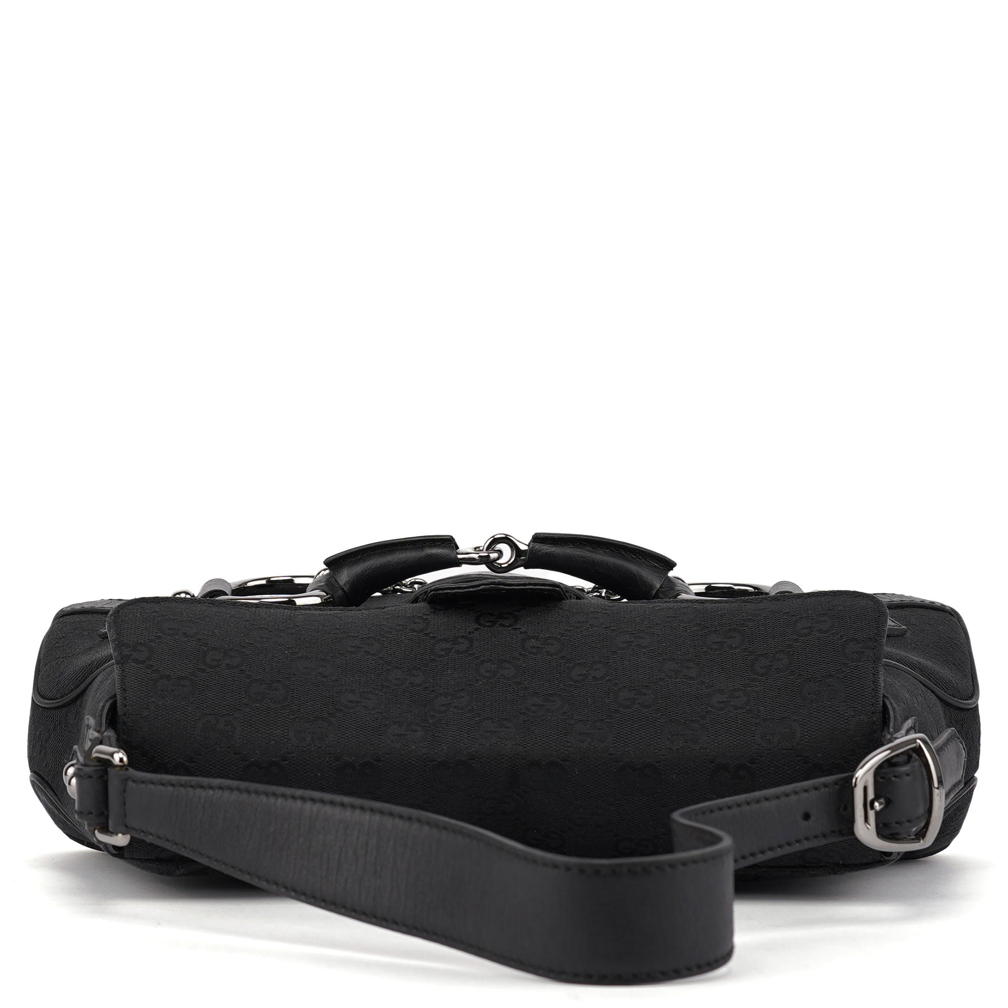 114915 Black GG Horsebit Shoulder Bag