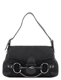 114915 Black GG Horsebit Shoulder Bag