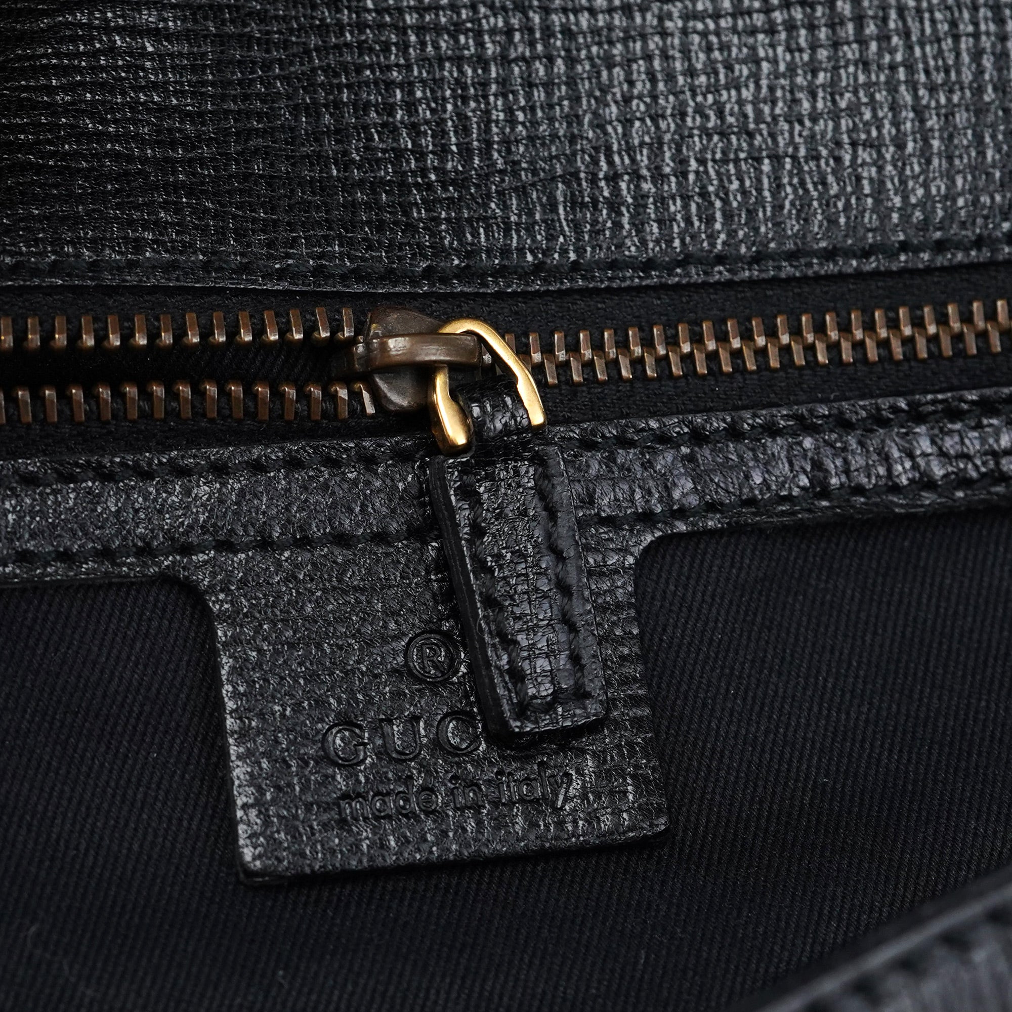 114915 Black Leather Horsebit Shoulder Bag