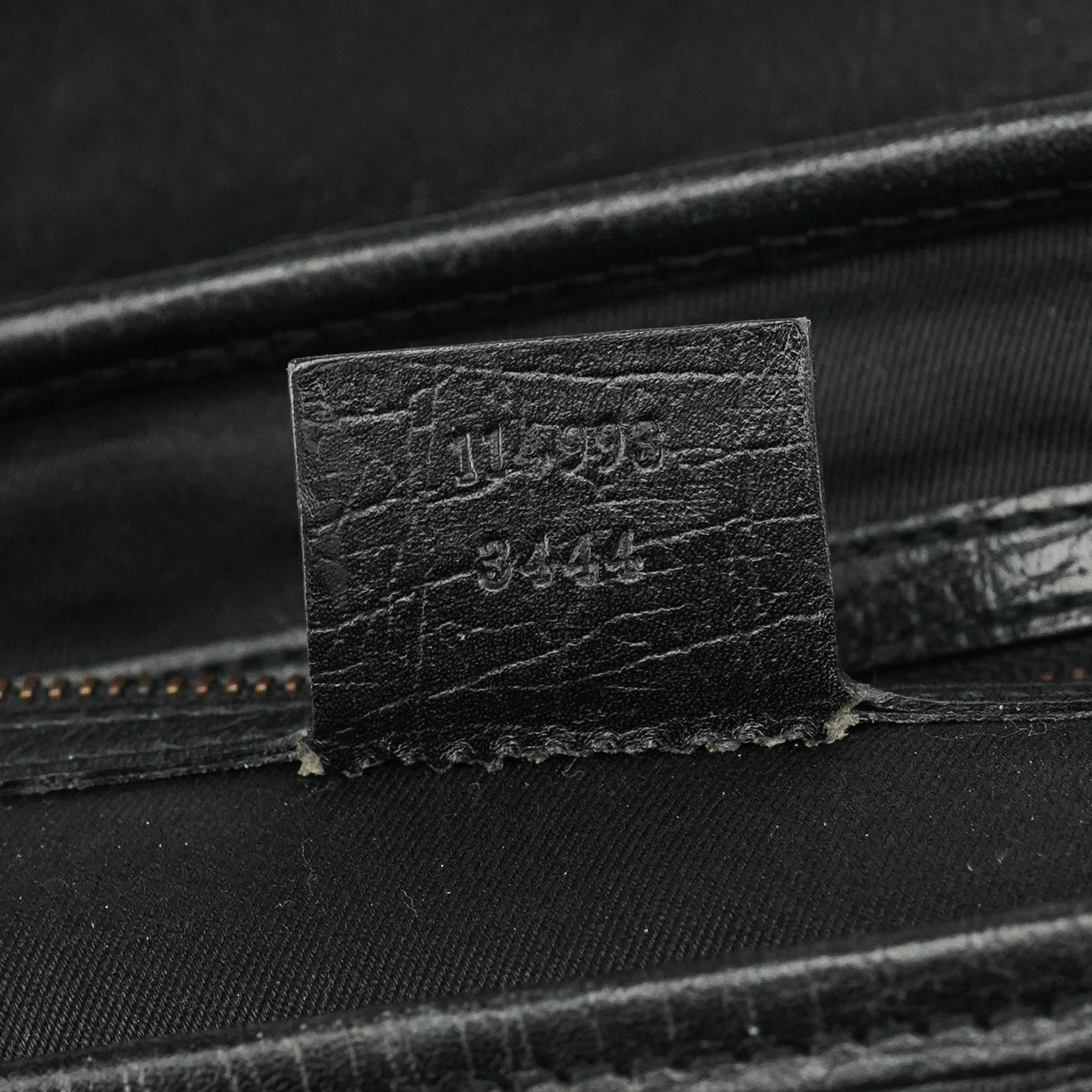114993 Black Leather Bamboo Bullet Shoulder Bag
