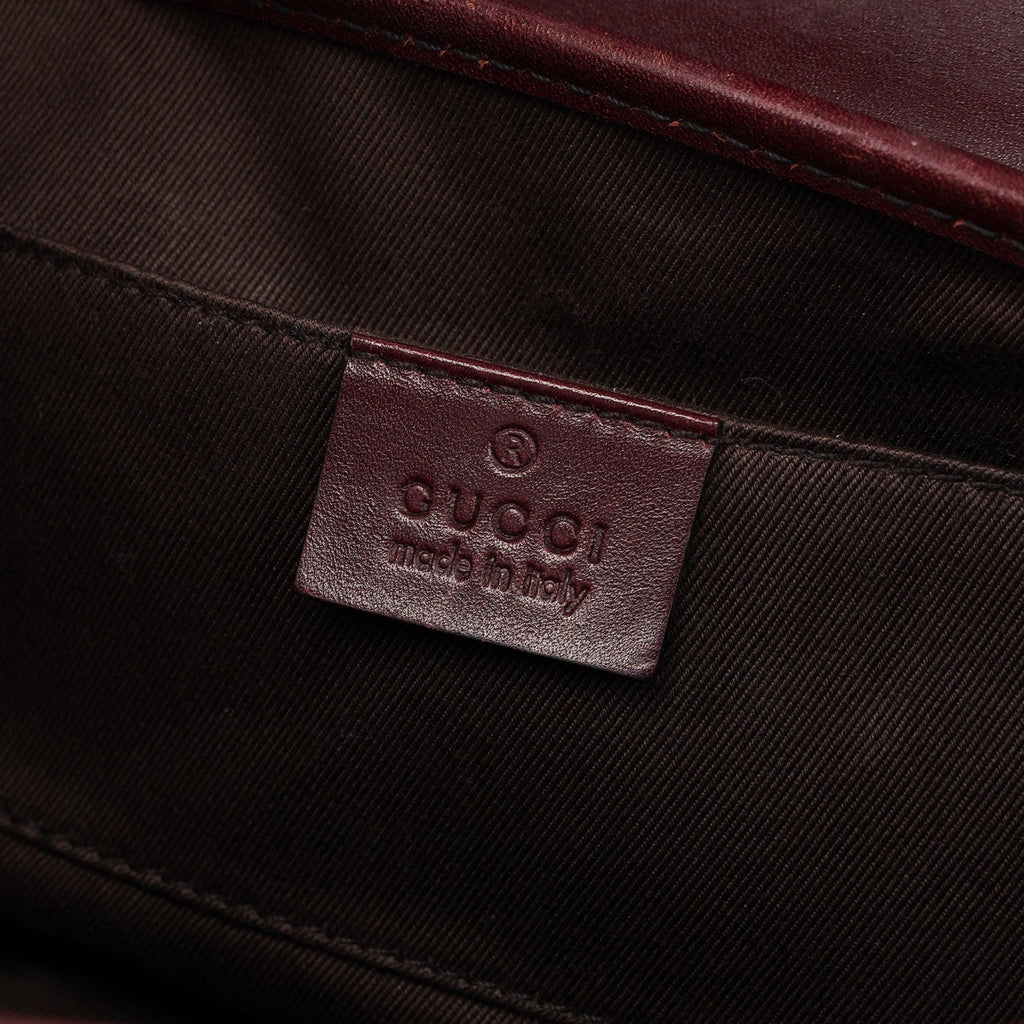 114994 Beige GG Burgundy Leather Studded Bag