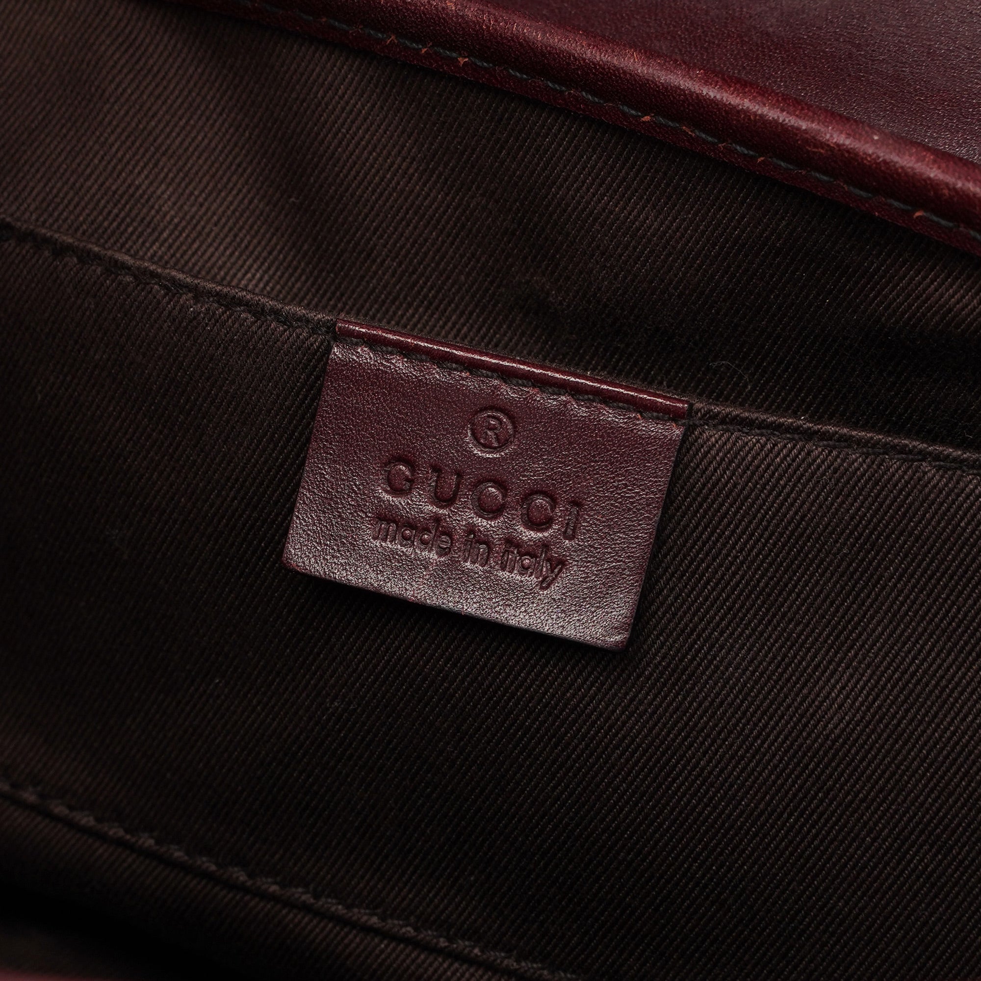114994 Beige GG Burgundy Leather Studded Bag