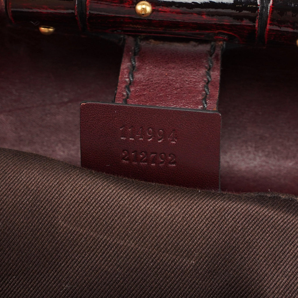 114994 Beige GG Burgundy Leather Studded Bag