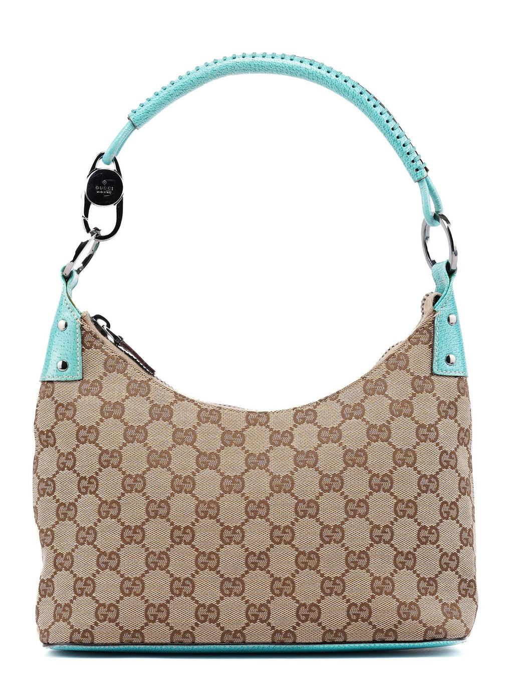 115002 Beige Turquoise GG Shoulder Bag