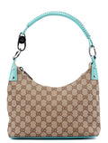 115002 Beige Turquoise GG Shoulder Bag